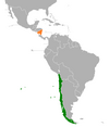 Location map for Chile and Nicaragua.