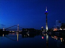 Midnight sky in Düsseldorf, Germany