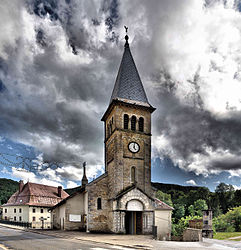 The church in Les Planches-en-Montagne