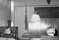 Fikri Alican (age early 40s) in the early 1970s delivering a lecture at Istanbul University