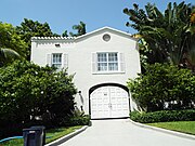 The entrance of the Alfonso "Al" Capone Mansion in Miami, Florida. The mansion was built in 1922 and is located in 93 Palm Ave. Al Capone brought the estate in 1927 and lived there until his death in 1948. Capone plotted the Chicago's infamous February 14, 1929, St. Valentine's Day Massacre while living in the mansion.