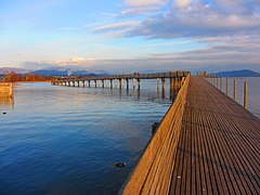 Wooden pedestrian bridge near Rapperswil