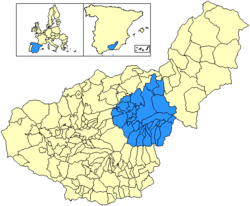 Location of Comarca de Guadix