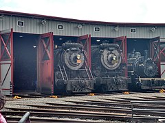 CN No. 3254 on display next to Canadian Pacific 2317 and E.J. Lavino and Company 3, on September 3, 2017