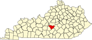 Map of Kentucky highlighting Taylor County