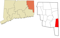 Sterling's location within the Northeastern Connecticut Planning Region and the state of Connecticut