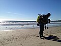 Doing a Pre-dive check at Nicholas Canyon, Malibu, California