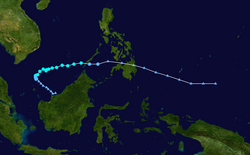 热带风暴清松的路径图