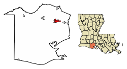 Location of Abbeville in Vermilion Parish, Louisiana.