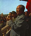 1966年10月1日，国庆典礼上的毛泽东