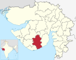Location of Amreli district in Gujarat