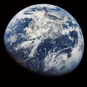 The first image taken by humans of the whole Earth (photographed by the crew of Apollo 8) Credit: possibly William Anders