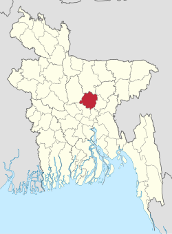 Location of Gazipur District in Bangladesh