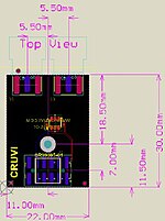 CRUVI PCB template CR99005 22 × 30 LS