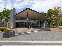 This is an image of Building 32 on the Joondalup campus, home to a number of lecture theatres.
