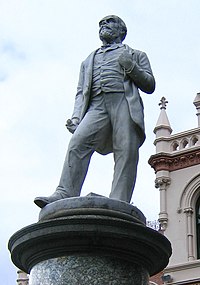 Statue of John Ballance outside the Parliamentary Library, Wellington, New Zealand.