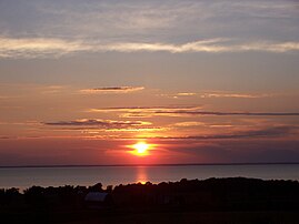 Sunset over Lake Winnebago, seen from the Niagara Escarpment on the East shore