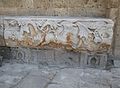 St. Nicholas Cathedral, Famagusta, Cyprus, detail of a late antique lintel used as a seat in front of Loggia Bembo.