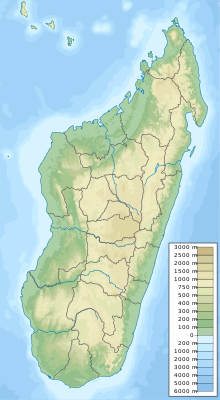 Map showing the location of Nosy Mangabe National Park