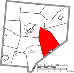 Location of Green Township in Clinton County