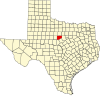 State map highlighting Eastland County