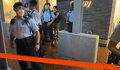 Police cordoned off the area with orange tape and conducted checks on the citizens.