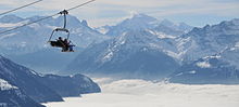 Ski Lift to the slopes above Villars