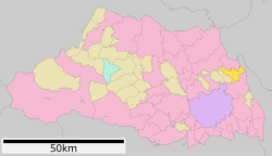Location of Sugito in Saitama Prefecture