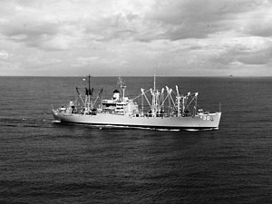 USS Virgo (AE-30) underway in Subic Bay in 1970