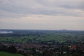 The view towards Brent Knoll from Glastonbury Tor