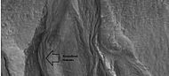 Close-up of gullies, as seen by HiRISE under HiWish program.