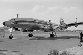 Air India was the earliest Asia-based operator of a large Super Constellation fleet. Shown is one of their L-1049Gs at Prague Airport, 1961