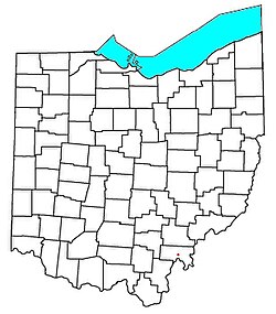 Location of Burlingham, Ohio indicated on Ohio map.