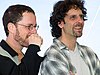 Ethan Coen (left) and Joel Coen (right) at the 2001 Cannes Film Festival