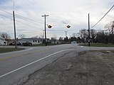 Looking south at the intersection of Ohio Highways 350 and 134