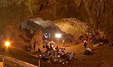 Rescue equipment in the entrance to the Tham Luang Nang Non cave