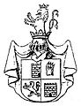 The in 1643 granted coat of arms of Martin Tanche. Drawing in H. Storck: Dansk Vaabenbog, Copenhagen 1910