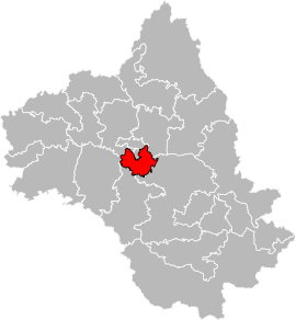 Situation of the canton of Nord-Lévezou in the department of Aveyron