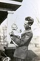 John L. Pierce as a Captain, with his newborn daughter, Isabel.