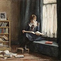 Girl Reading by a Window