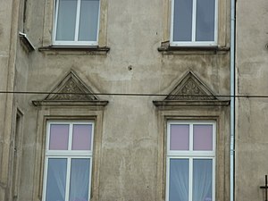 Pediment on windows
