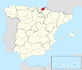 吉普斯夸省在西班牙的位置以红色标示