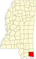 杰克逊县在密西西比州的位置