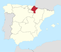 納瓦拉在西班牙的位置