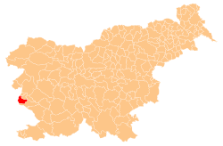Location of the Municipality of Miren-Kostanjevica in Slovenia