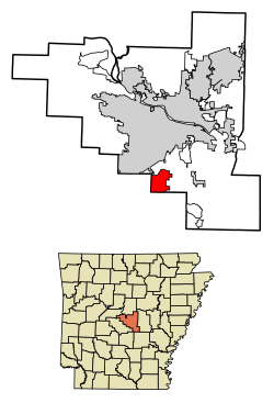 Location of Landmark in Pulaski County, Arkansas.