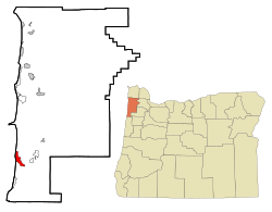 Location of Pacific City, Oregon