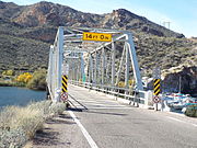 The historic Boulder Creek Bridge was built in 1937 and is located on Highway 88 over Boulder Creek, 1 mile west of Tortilla Flat. The bridge was listed in the National Register of Historic Places in March 31, 1989, reference #88001599.