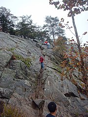 Steep cliff face on Section A of the trail