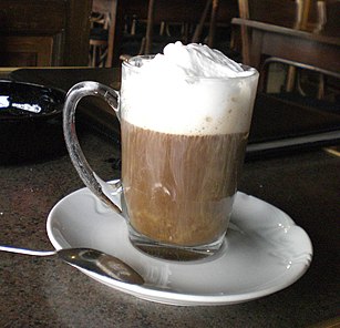 An espresso con panna